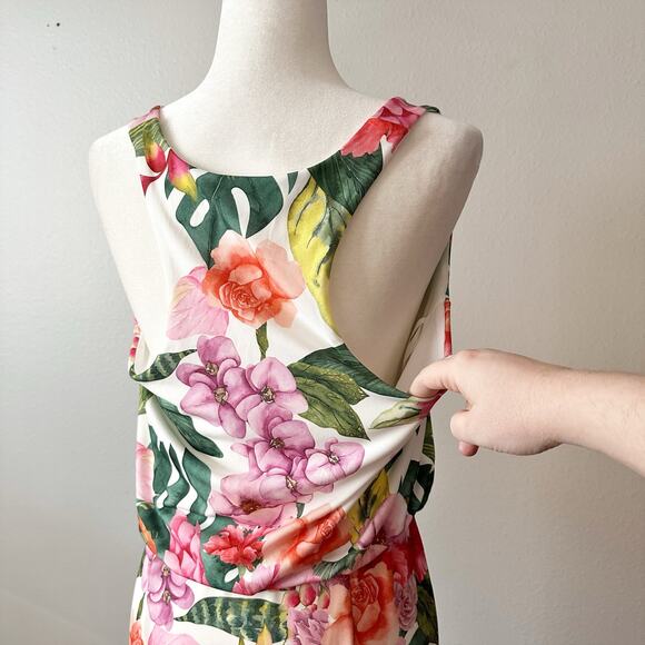 Boston Proper Tropical Oasis Print Racerback Maxi Dress Women's Size Medium - Picture 7 of 11